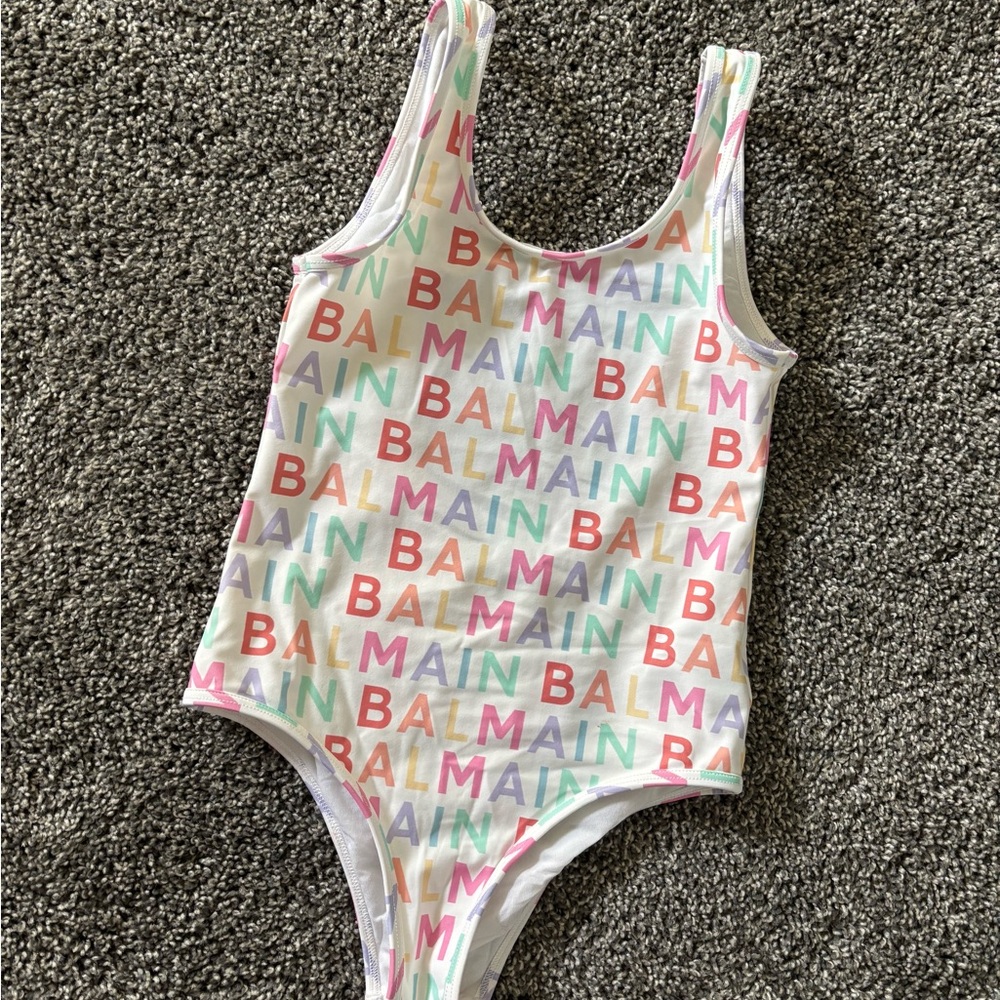 Balmain Multicolor Logo Bodysuit